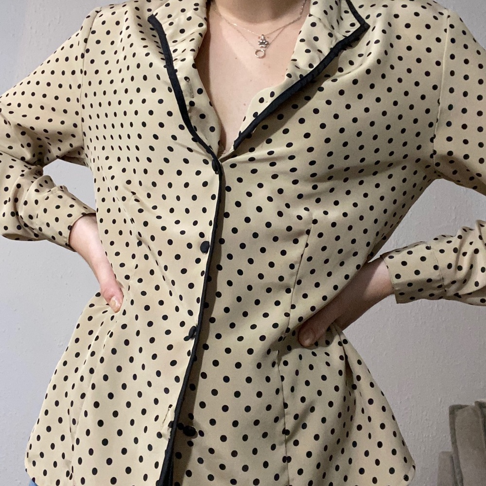 polka dot button up